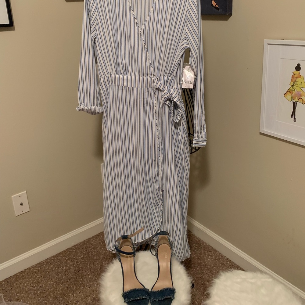 New Blue and White long dress